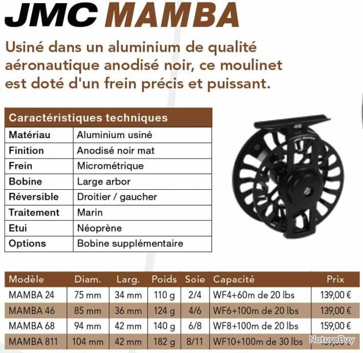 Mamba 46 Soie 5/7 Moulinet Mouche JMC 4 Mamba 46 Soie 5/7 Moulinet Mouche JMC – Image 2